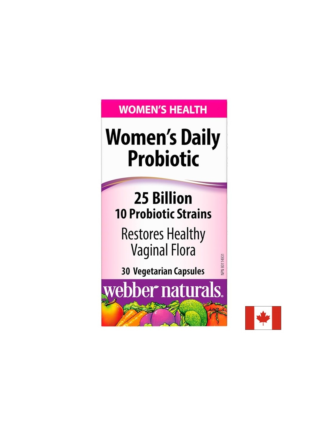 Women's Daily Probiotic - Probiotic pentru femei 25 de miliarde de probiotice active, 10 tulpini, 30 de capsule