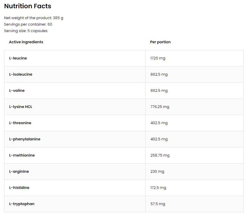 EAA 5750 / Aminoacizi esentiali - 150 capsule