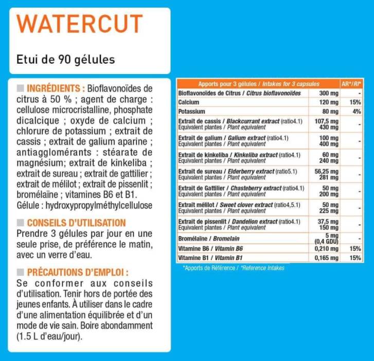 WaterCut | Diuretic în exces de apă - 90 capsule