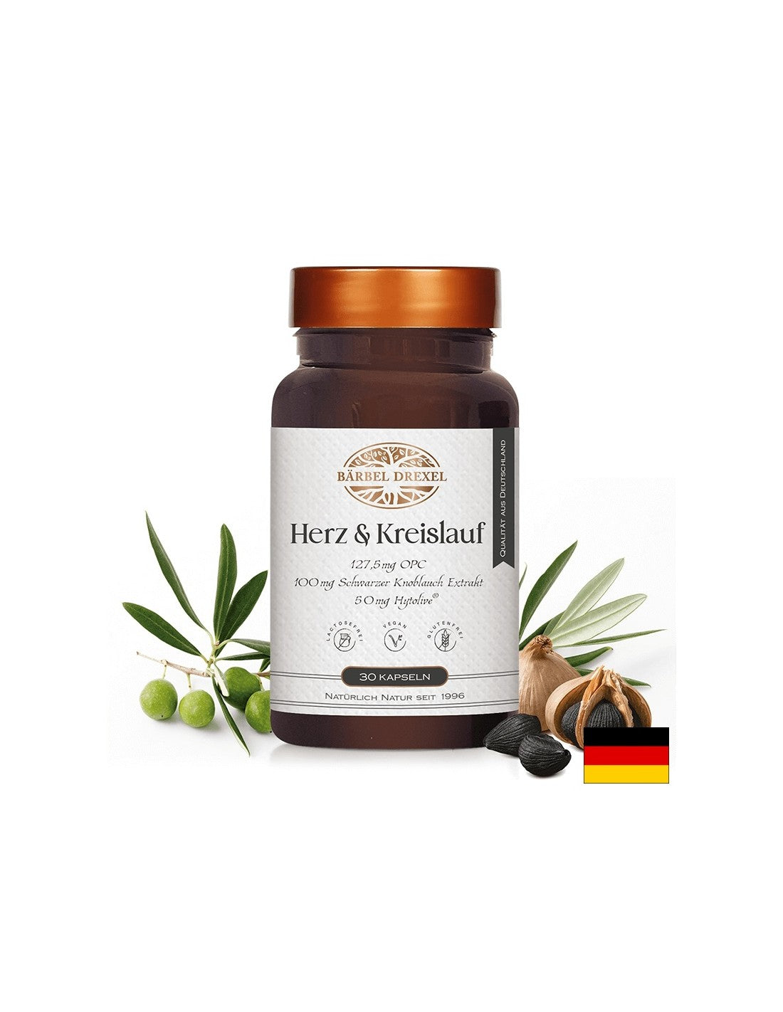 Inima sanatoasa si circulatie buna - Formula cu samburi de struguri, usturoi negru, masline si vitamina E, 30 capsule