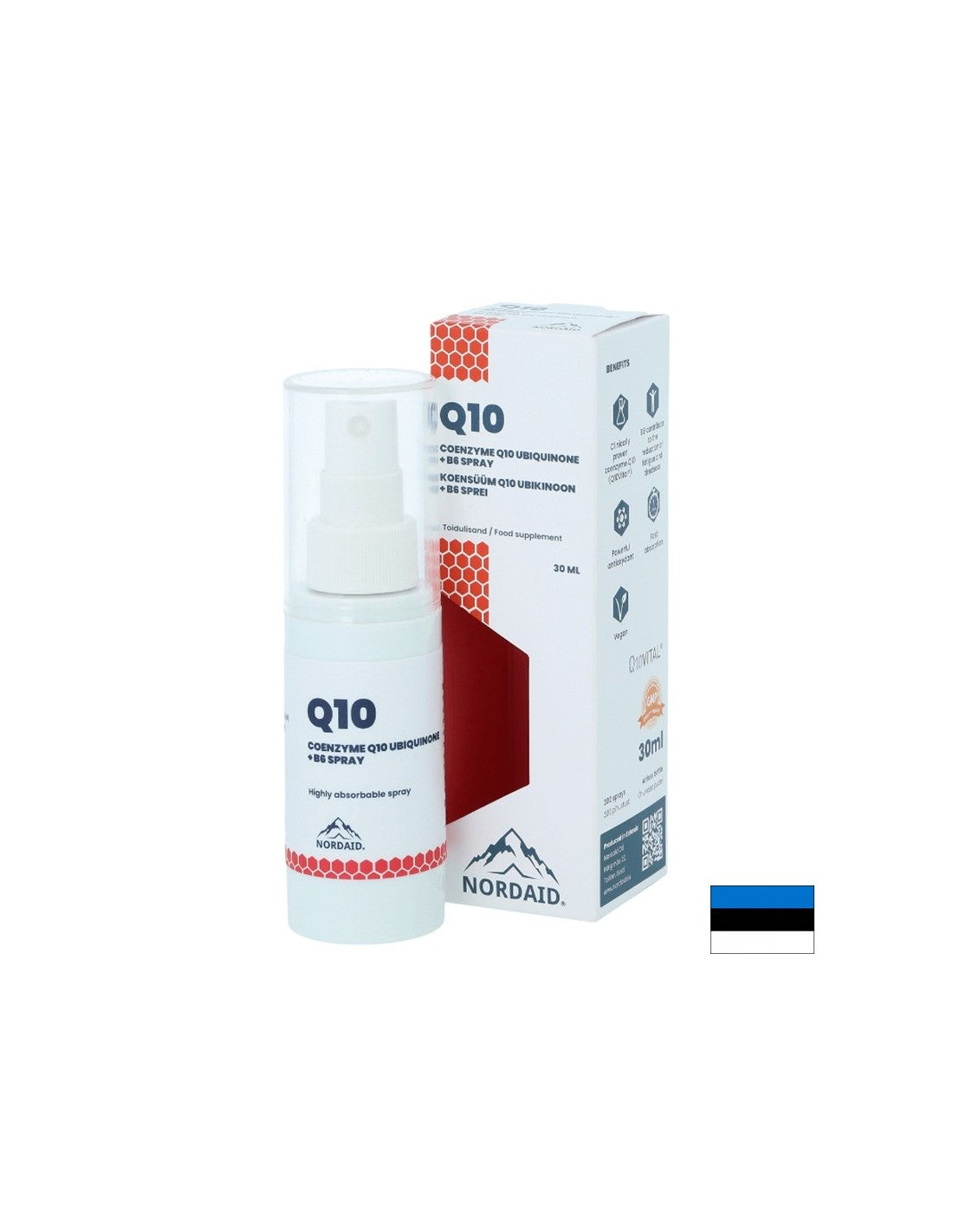 Coenzima Q10 și Vitamina B6 - Sănătatea inimii și neurologice, Spray pentru gură, 30 ml, 200 spray-uri