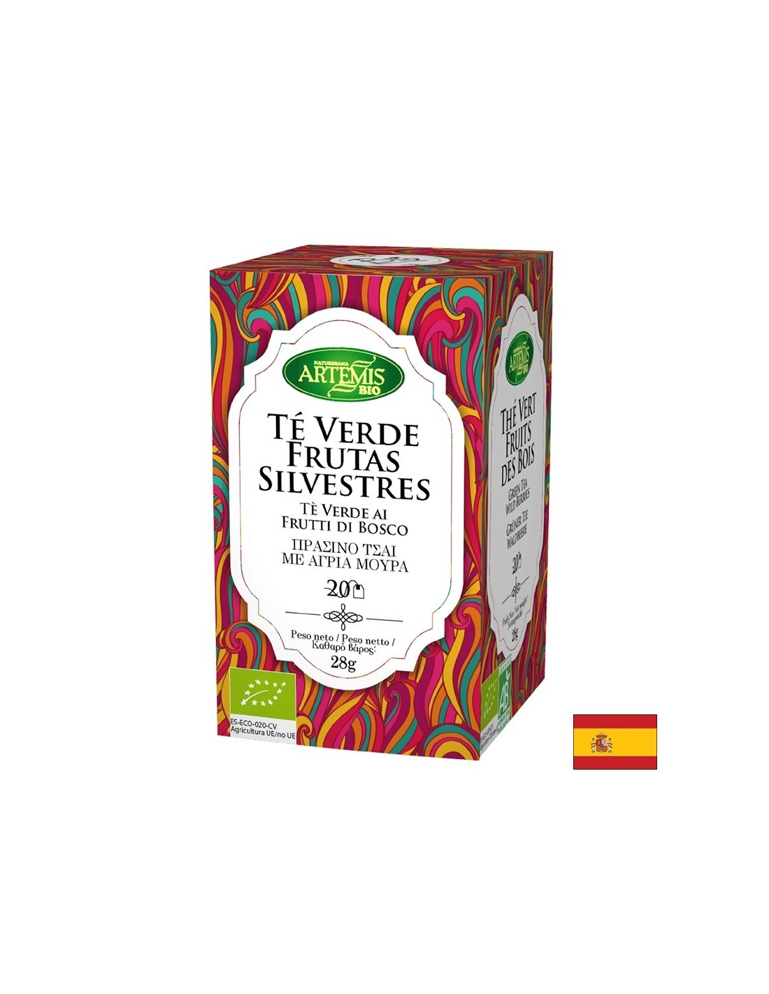 Ceai verde cu aroma de zmeura, BIO, 20 pungi filtrante