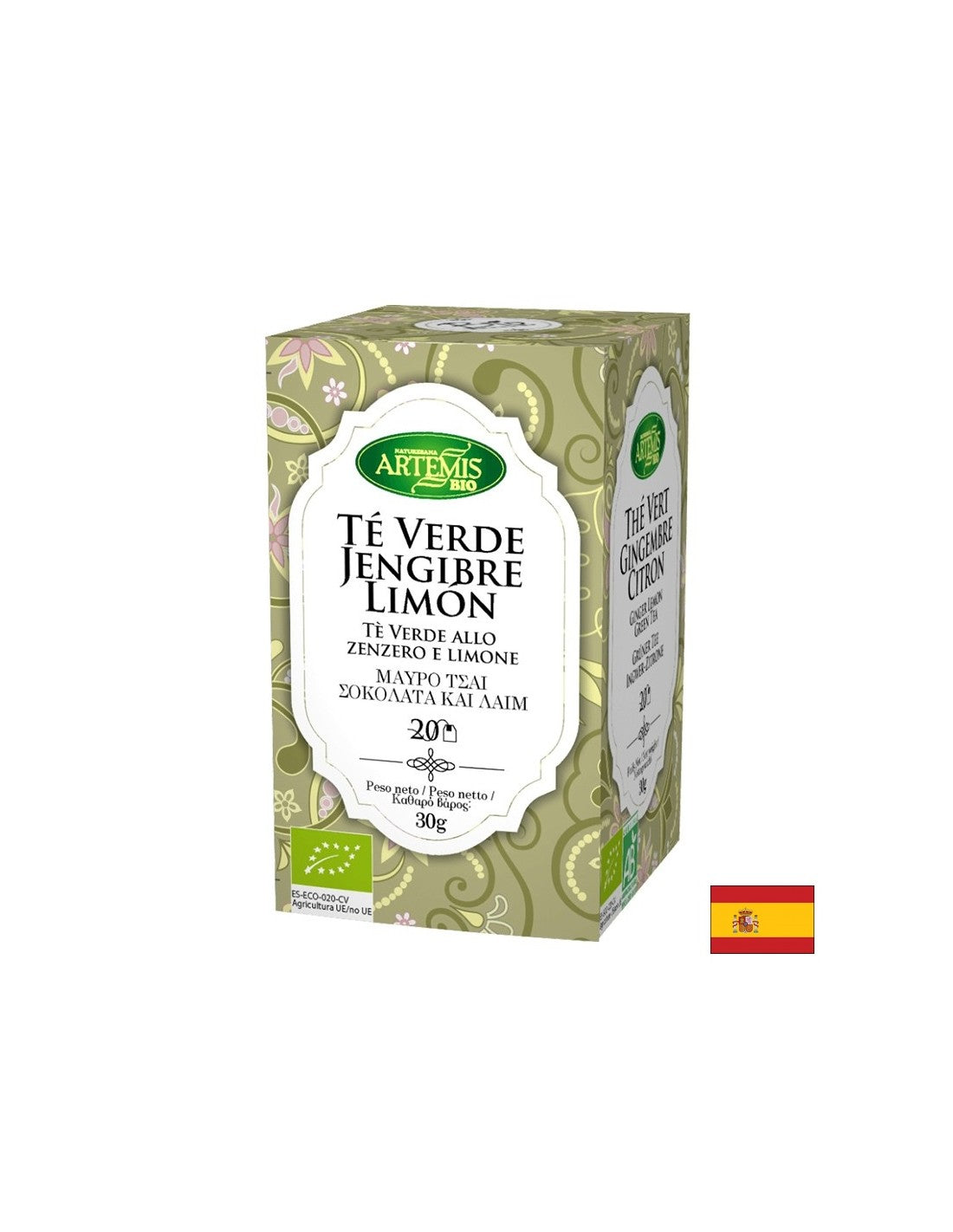 Ceai verde cu ghimbir si lamaie, BIO, 20 pungi filtru