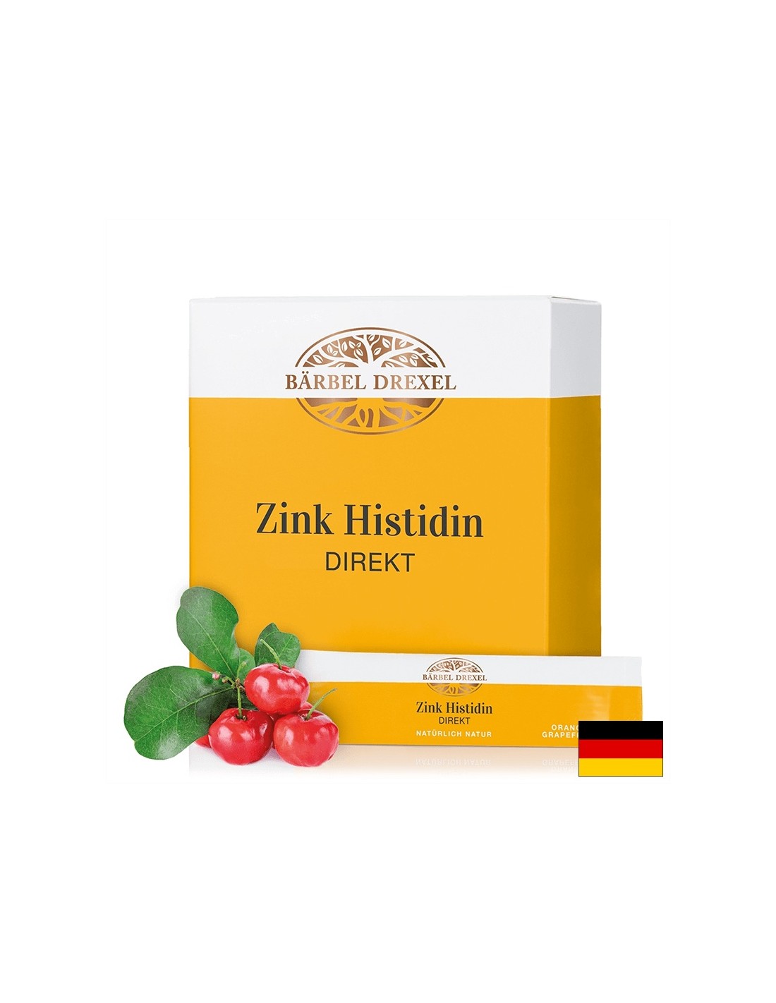 Zink Histidine DIREKT/ Zinc, histidină și vitamina C, 30 plicuri x 2 gr / Aromă de portocale și grapefruit Bärbel Drexel