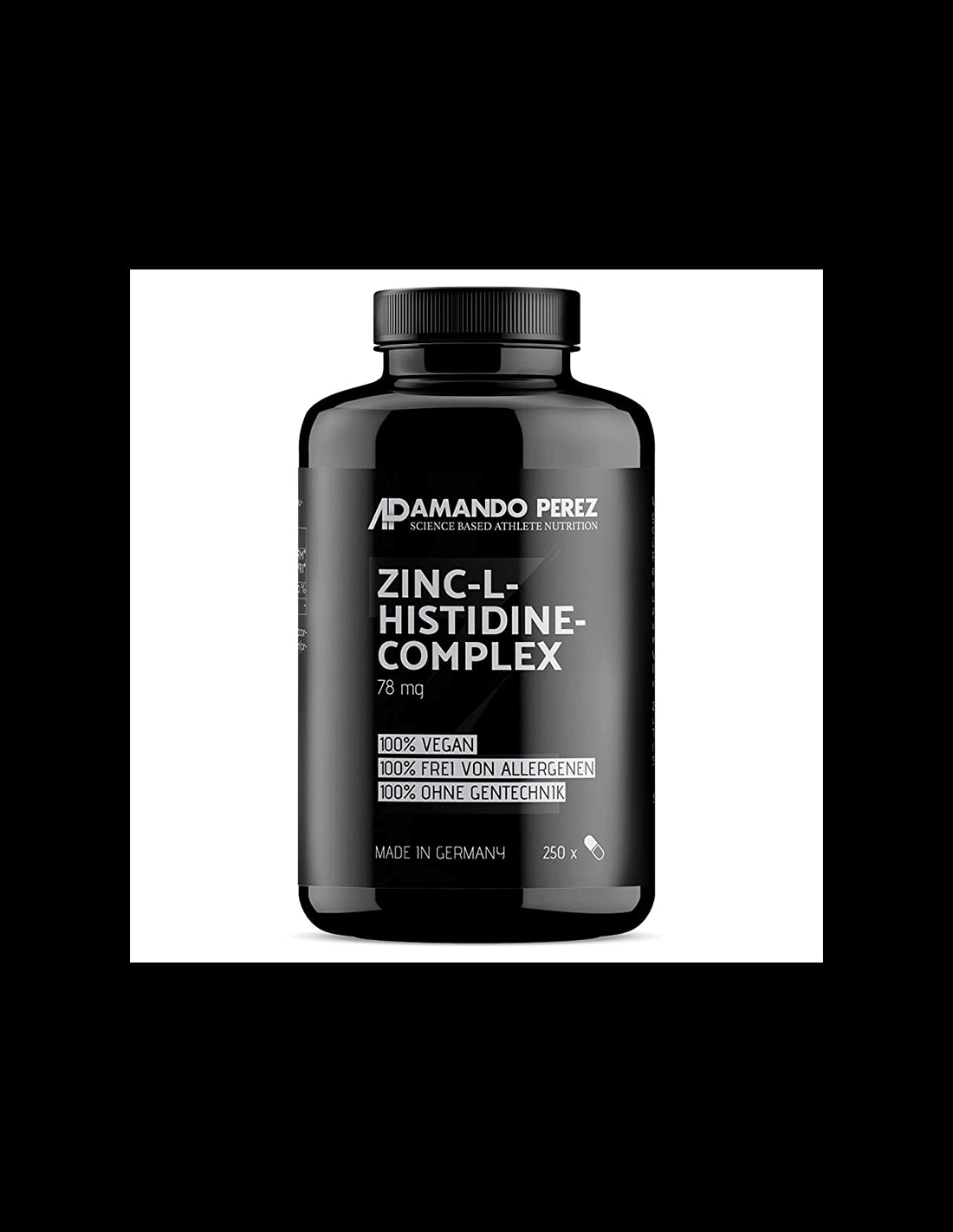 Zink L-Histidine Komplex / Zinc L-histidine complex, 250 capsules Vitabay - Nutra Best Europe