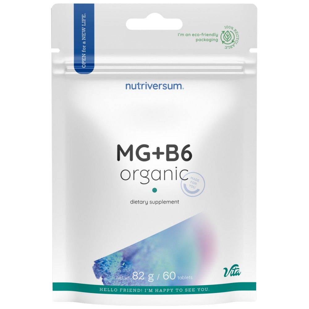 MG + B6 | Magneziu organic + Vitamina B6 - 60 tablete