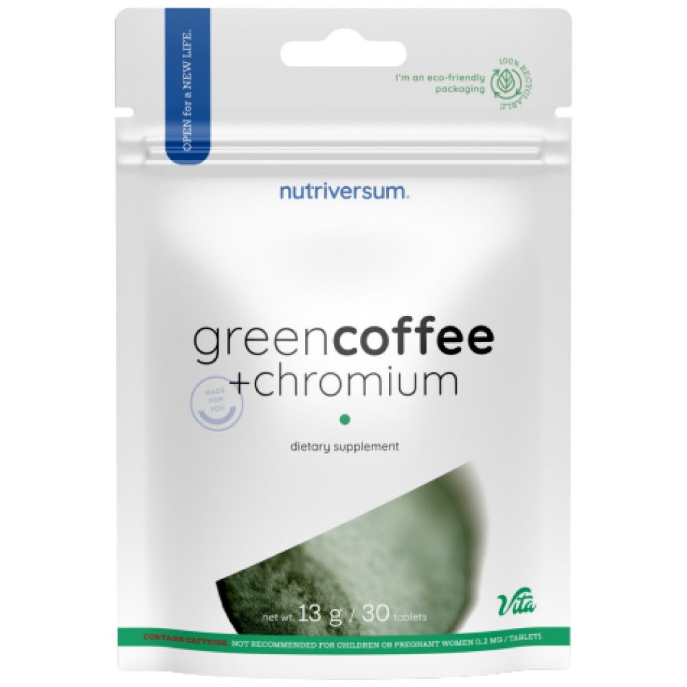 Cafea verde + crom - 30 tablete