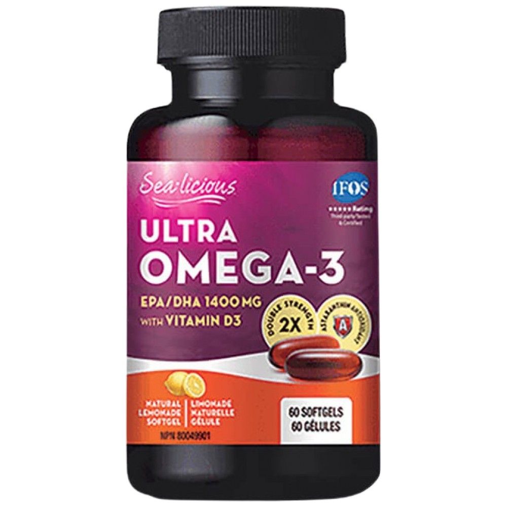 Sea-Licious® Ultra Omega-3 cu Vitamina D3 - 60 capsule de gel