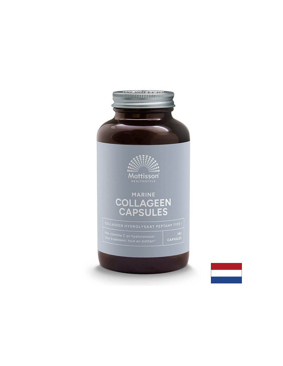 Colagen de pește (tip 1) cu vitamina C și acid hialuronic - Peptan de colagen marin, 180 capsule Mattisson Healthstyle