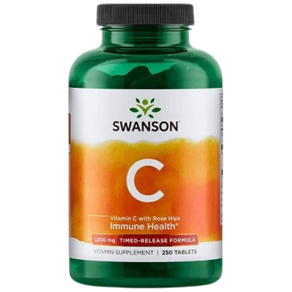 Vitamina C cu eliberare temporizată 1000 mg | Cu măceșe 250 de sticle
