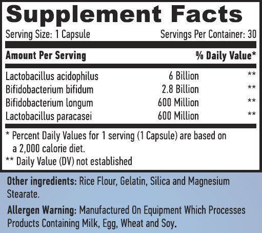 Complex probiotic Acidophilus &amp; Bifidus 10 miliarde / 30 de capsule.