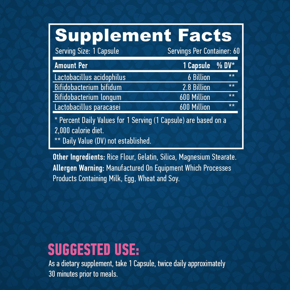 Complex probiotic Acidophilus &amp; Bifidus 10 miliarde / 60 de capsule.