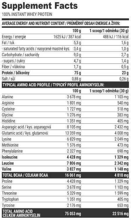 100% proteine ​​din zer instant - 2000 grame