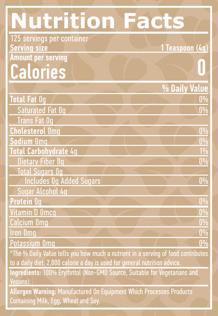 Eritritol 100% natural - 0,500 kg