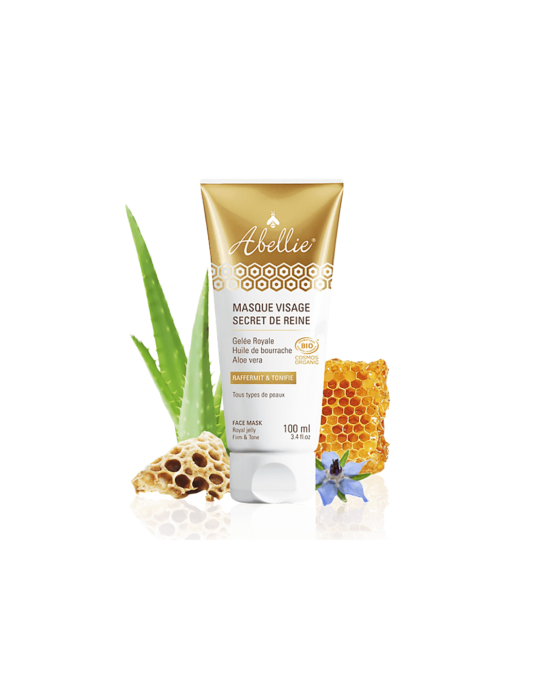 Mască de față cu lăptișor de matcă, ulei de borage și aloe vera, 100 ml