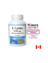 Herpes simplex, sistem osos - L-lizină, 1000 mg x 60 tablete Natural Factors