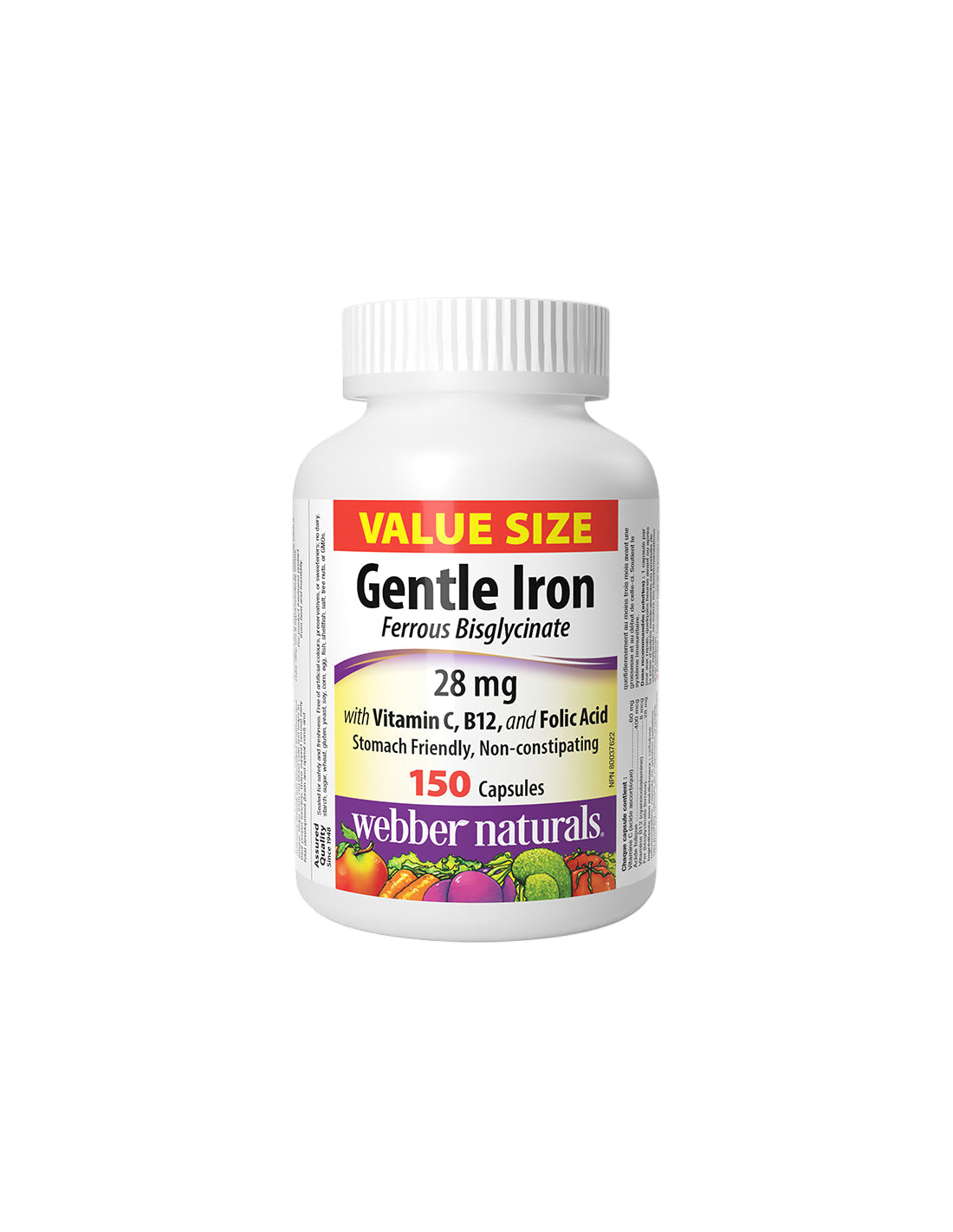 Anemie - Fier (bisglicinat feros cu vitamina C, B12 si acid folic), capsule 150 V