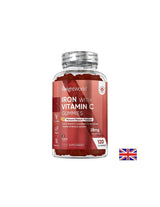 Anemie - Gumii Fier + Vitamina C, 120 tablete de jeleu, aroma de piersici