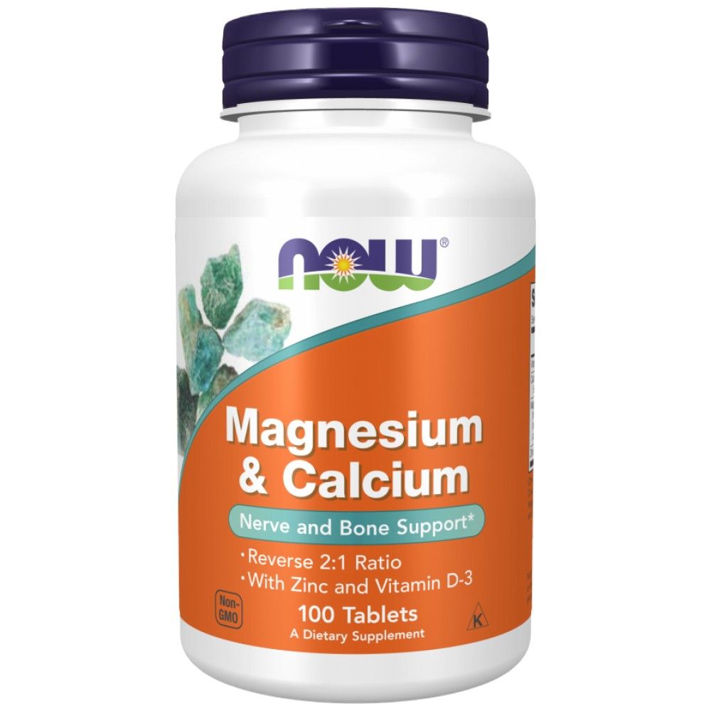 Magneziu și calciu | cu vitamina D3 și L-OptiZinc - 100 tablete