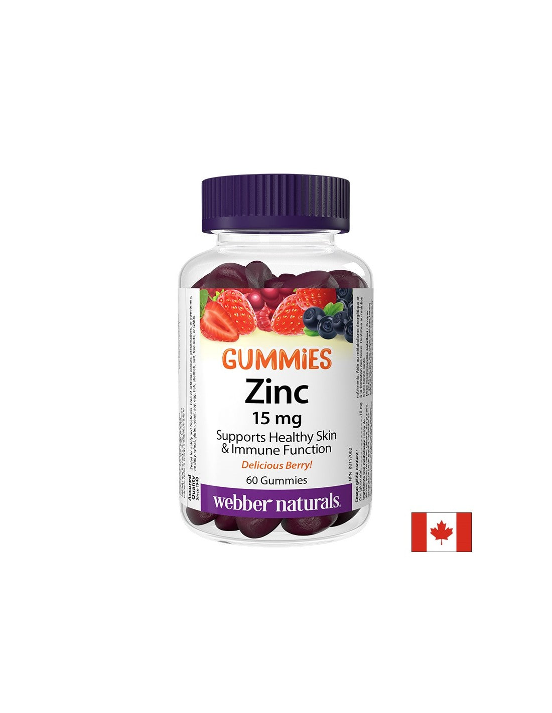 Imunitate - Zinc (Gluconat) Gummy 15 mg, 60 tablete de jeleu cu aromă de fructe
