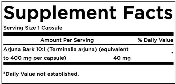 Extract de scoarță de Arjuna 40 mg 60 capsule