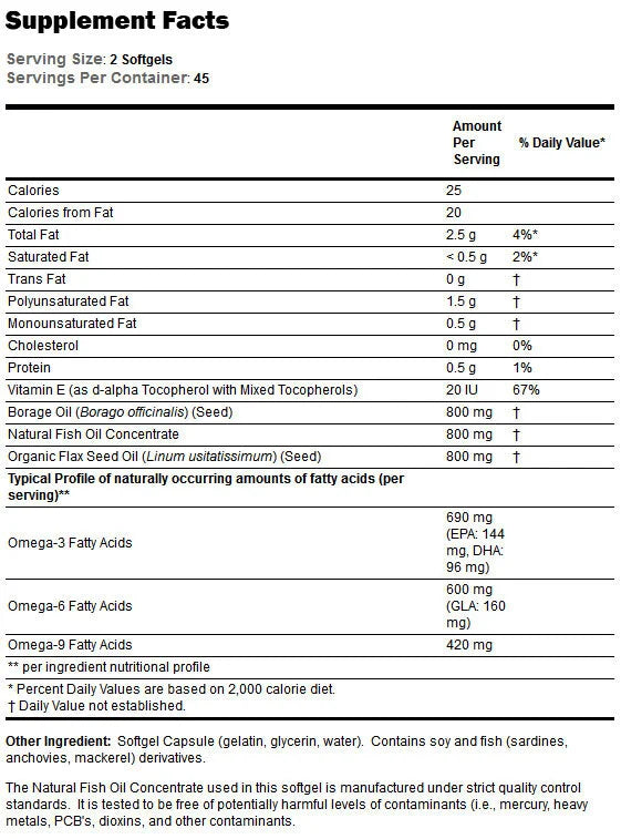 Super Omega 3-6-9 1200 mg-90 capsule de gel