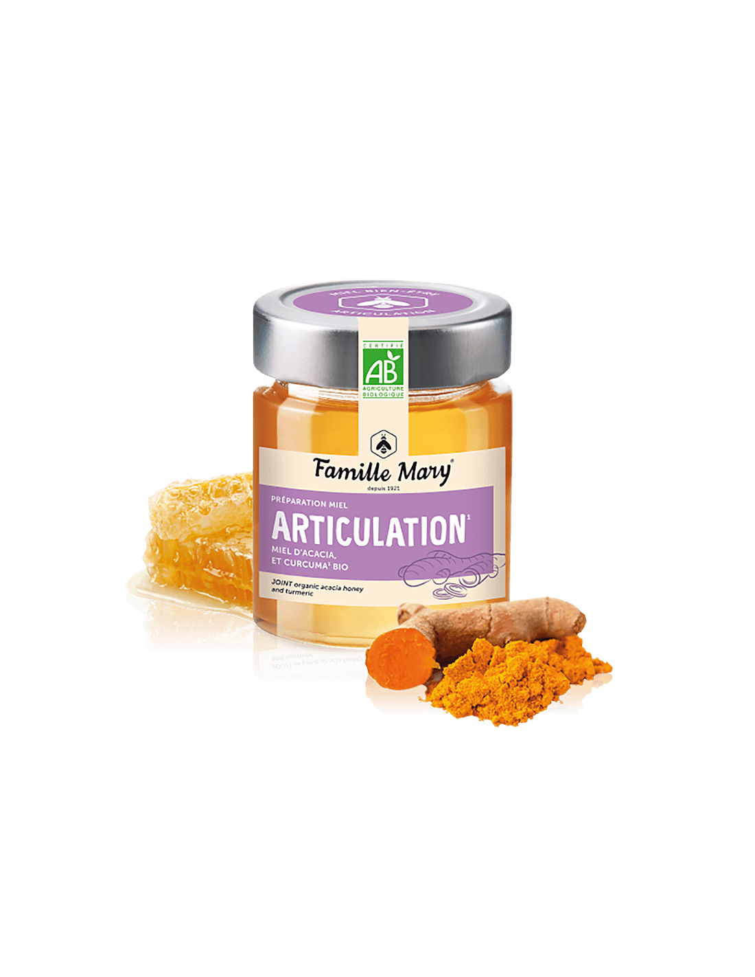 Miere de salcam de albine + turmeric bio, 170 g