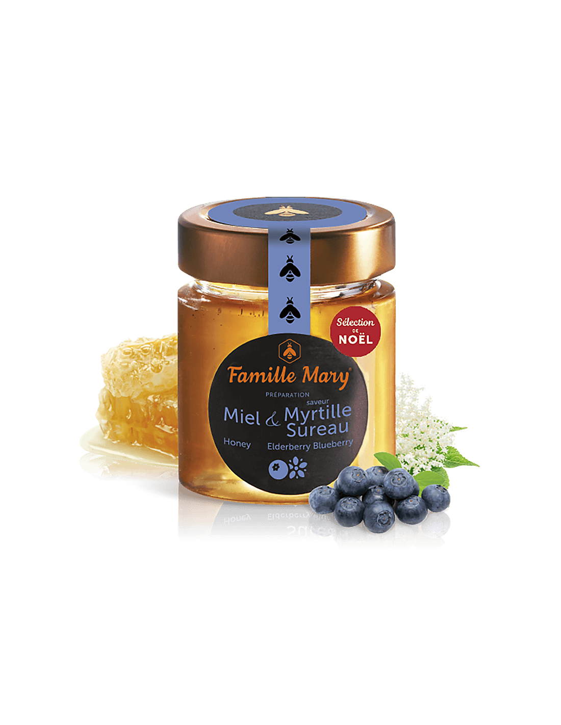 Miere de salcam cu aroma de afine si soc, 170 g