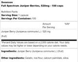 Fructe de ienupăr cu spectru complet 520 mg 60 capsule
