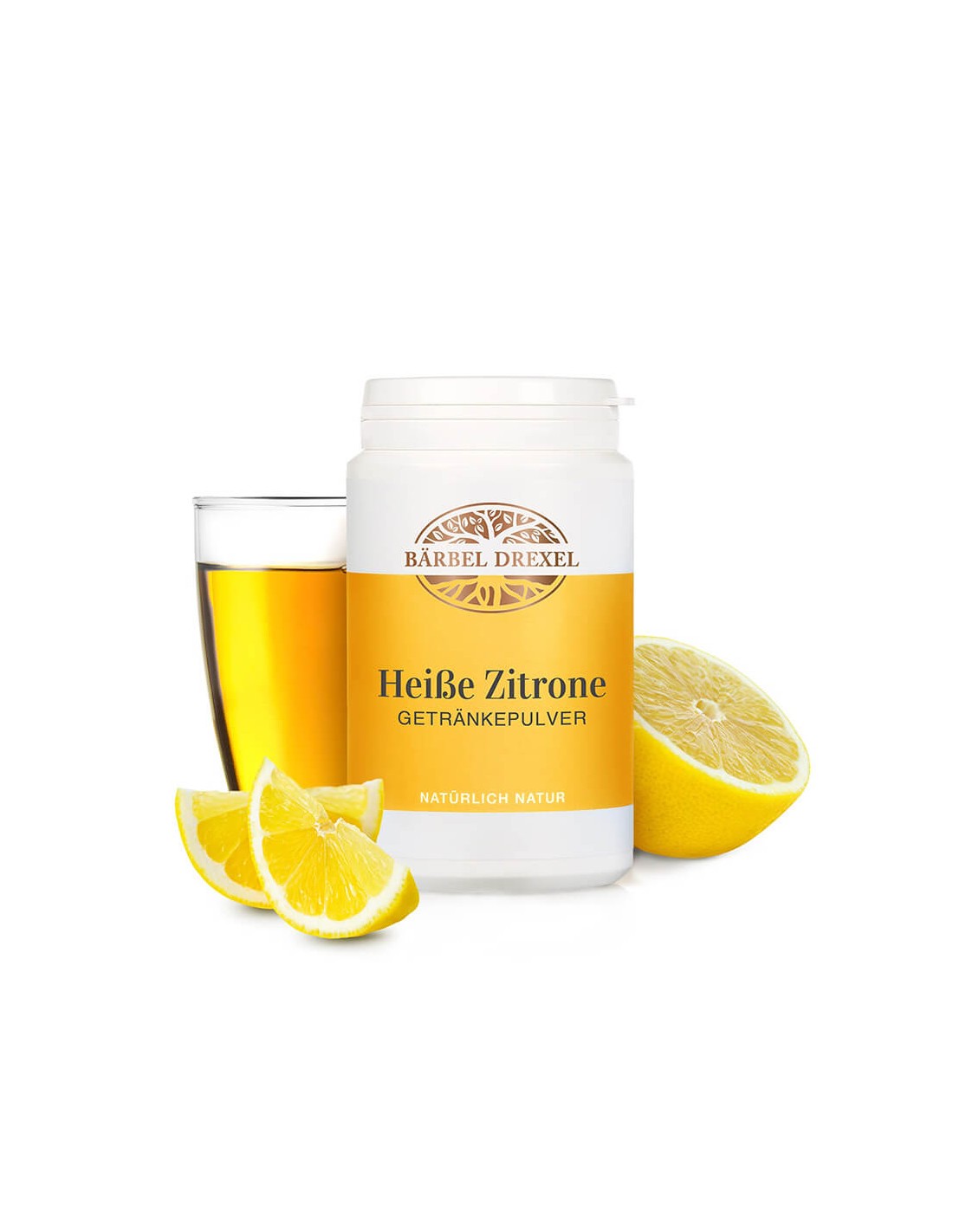 Băutură fierbinte de lămâie cu vitamina C, calciu și magneziu - Întăritor imunitar și tonic energizant pentru corp și minte, 180 g pudră Bärbel Drexel