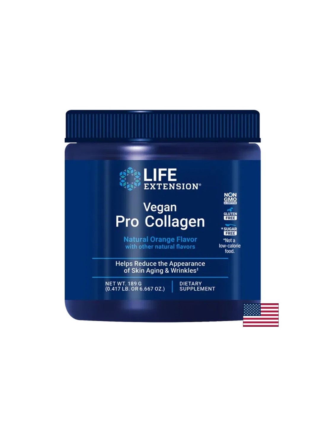 Păr și piele - Colagen vegan Pro, pudră 189 g, parfum de portocală
