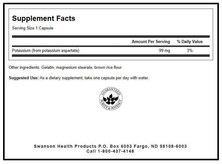Aspartat de potasiu 99 mg 60 capsule