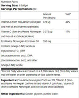 Ulei de ficat de cod norvegian 350 mg 250 capsule de gel