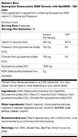 Formula Sinergică de Glucozamină MSM | Cu OptiMSM - 180 capsule