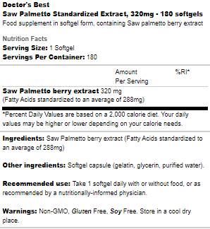 BEST Saw Palmetto 320 mg - 180 capsule de gel