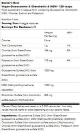 Glucozamină vegană și condroitină și MSM - 120 capsule