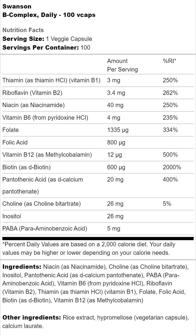 B-Complex zilnic 100 capsule
