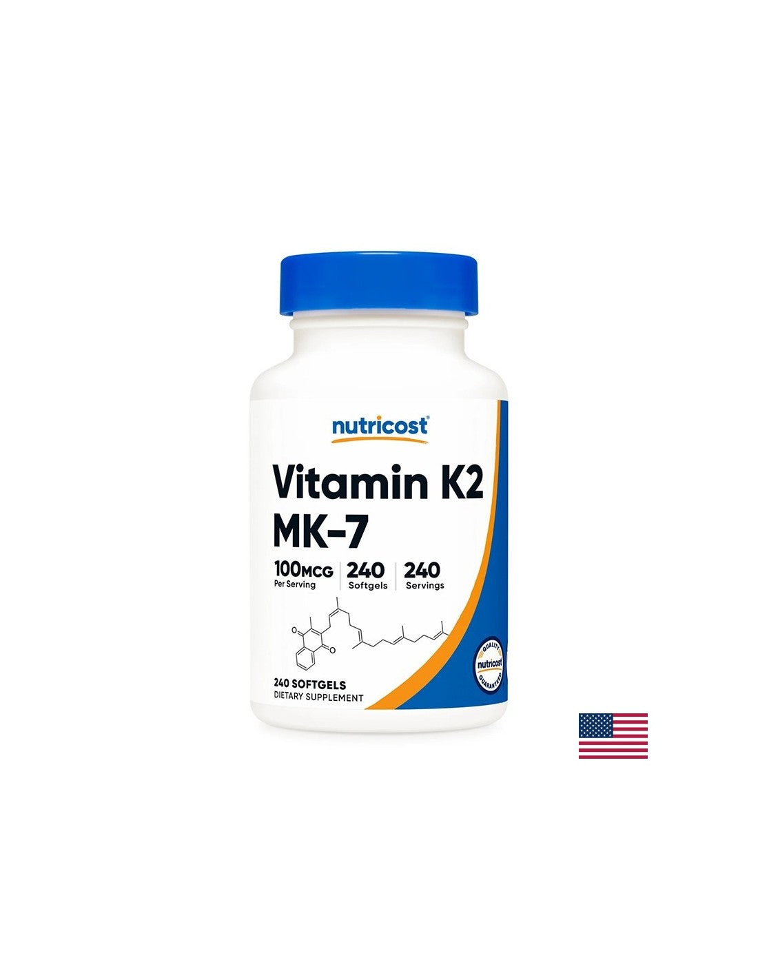 Oasele și articulațiile - Vitamina K2 100 µg, 240 capsule moale Nutricost