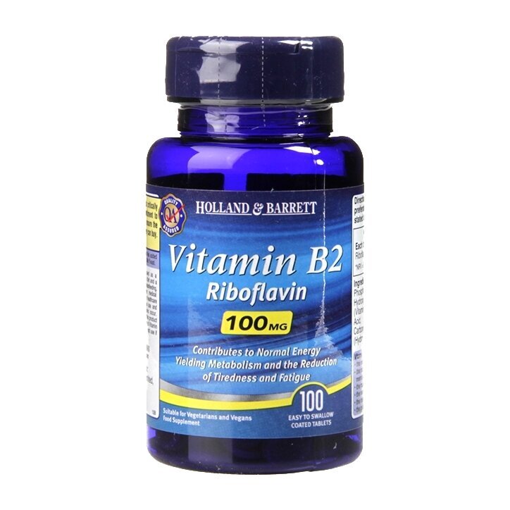Vitamina B2 (Vitamina B2) 100 mg 120 comprimate HOLLAND &amp; BARRETT
