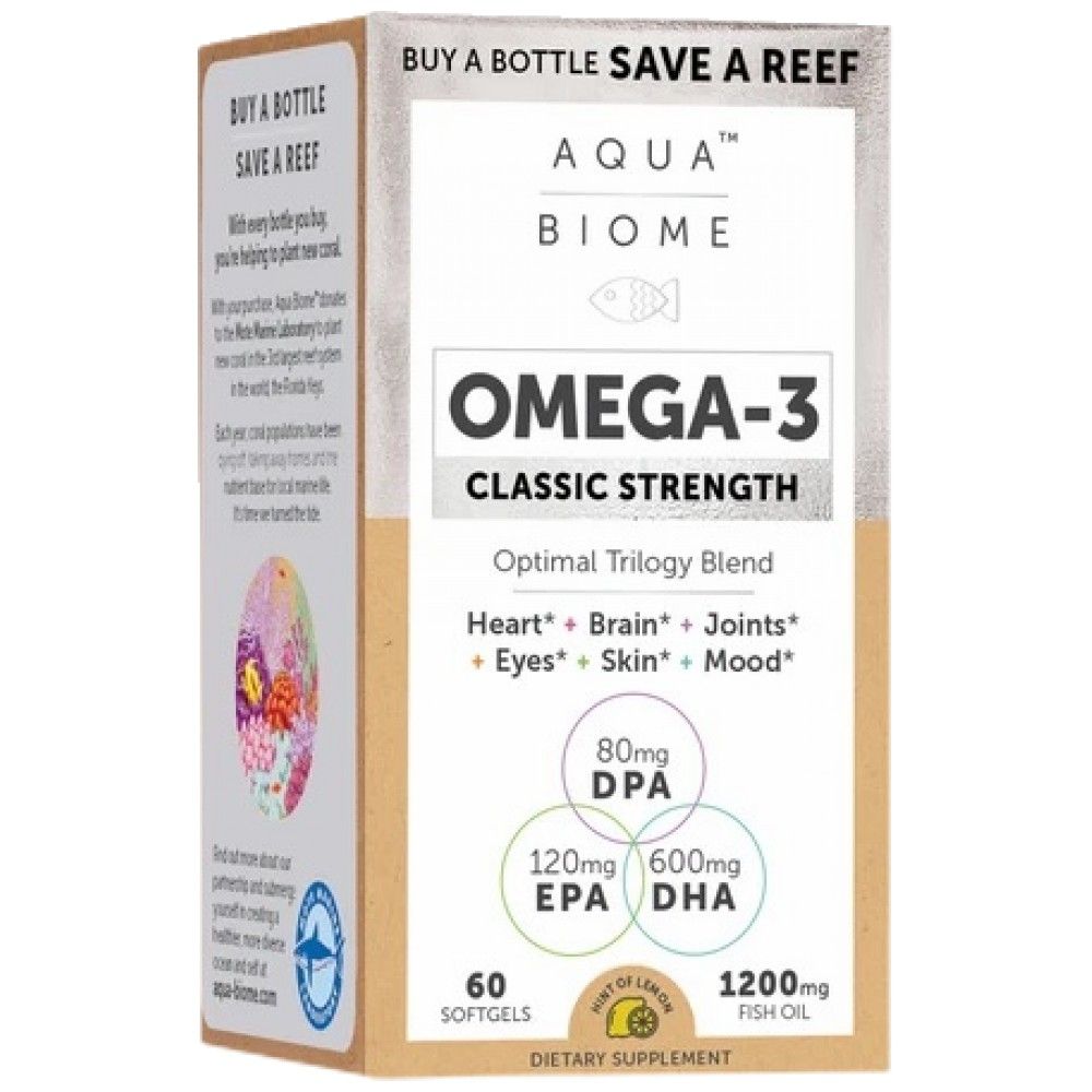 Aqua Biome Omega-3 Classic Strength 1200 mg - 60 capsule de gel