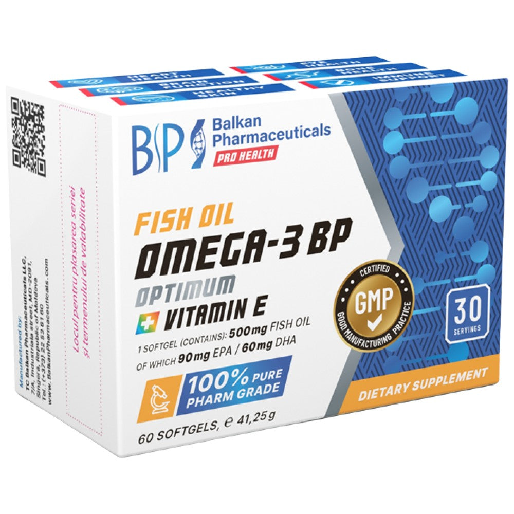 Omega-3 BP Optimum | Cu Vitamina E - 60 capsule de gel