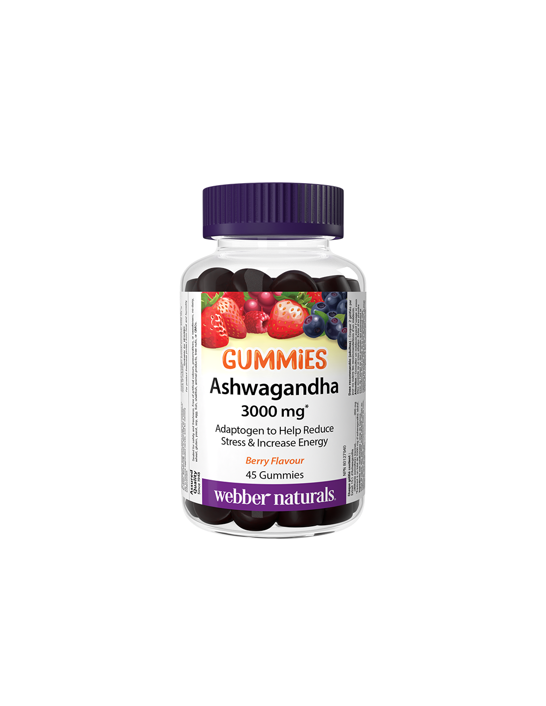 Stres și bună dispoziție - Ashwagandha, 200 mg x 45 tablete de jeleu, aromă de fructe de pădure