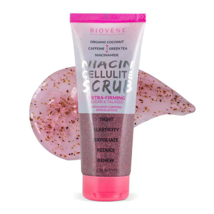 Scrub anticelulitic cu niacina cu nuca de cocos pentru fermitatea si netezirea pielii 250 ml