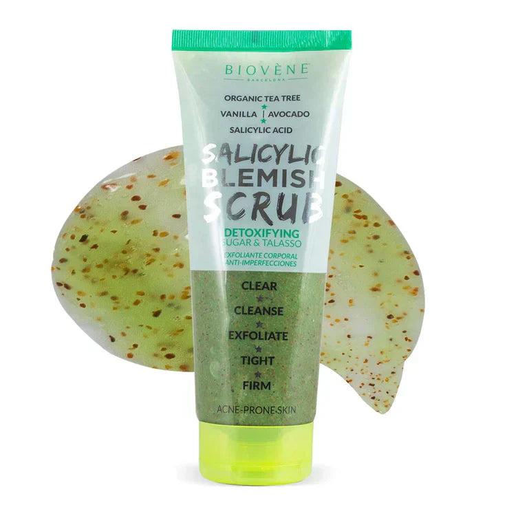 Scrub salicilic cu arbore de ceai pentru detoxifierea pielii 250 ml