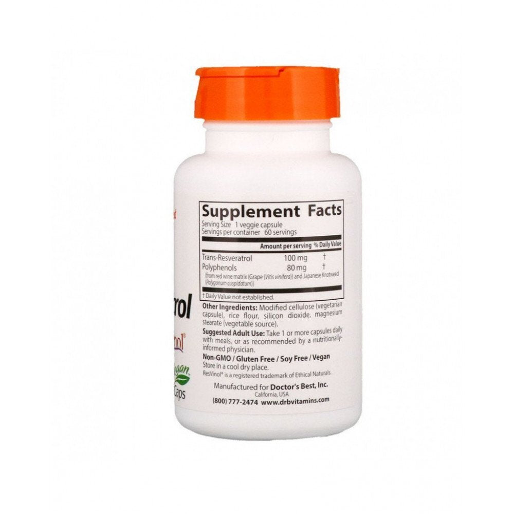 Trans-Resveratrol 100 mg | cu ResVinol-25 - 60 capsule