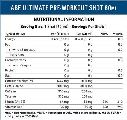 ABE Shot | All Black Everything Pre-antrenament - 60 ml