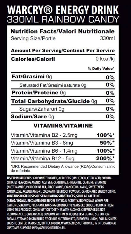 Băutură Energetică WarCry - 330 ml