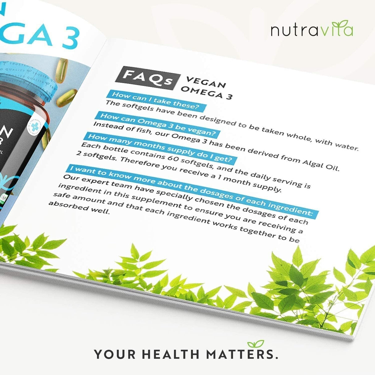 Vegan Omega 3 - 2000 mg /60 capsule de gel vegan/