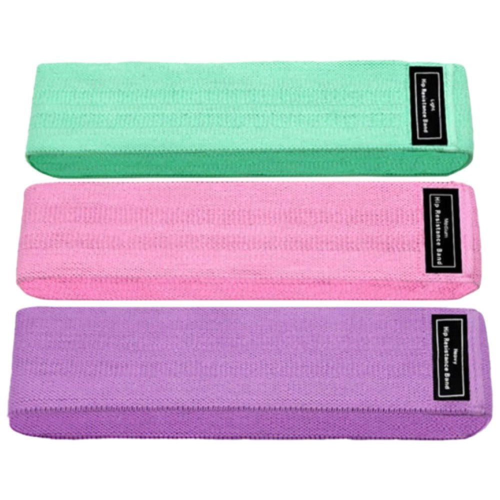 Set de benzi elastice de antrenament pentru damă cu înveliș textil / 3 părți - 3 buc.