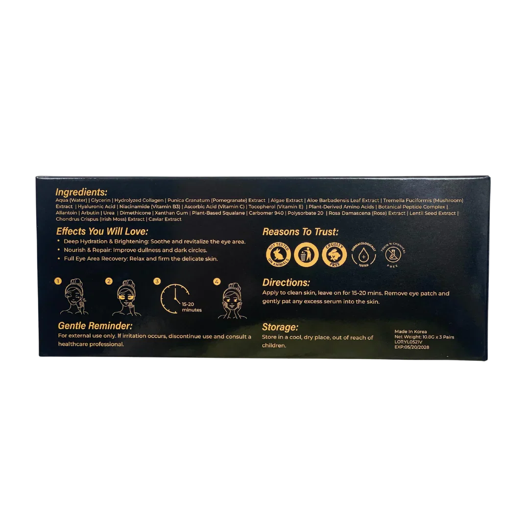 Caviar Polypeptide Essence Essence Patch - Colagen intensiv și îngrijire de hidratare (3 PC -uri)